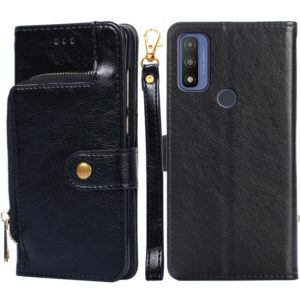 For Motorola Moto G Pure Zipper Bag Leather Phone Case(Black) (OEM)