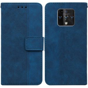 For Tecno Camon 16 Premier Geometric Embossed Leather Phone Case(Blue) (OEM)