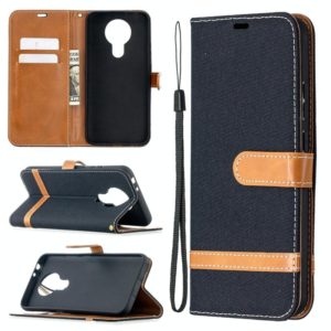 For Nokia 3.4 Color Matching Denim Texture Leather Case with Holder & Card Slots & Wallet & Lanyard(Black) (OEM)