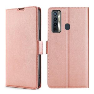 For Tecno Camon 17 Ultra-thin Voltage Side Buckle PU + TPU Horizontal Flip Leather Case with Holder & Card Slot(Rose Gold) (OEM)