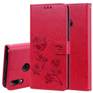 Rose Embossed Horizontal Flip PU Leather Case for Huawei Y9 (2019), with Holder & Card Slots & Wallet (Red) (OEM)