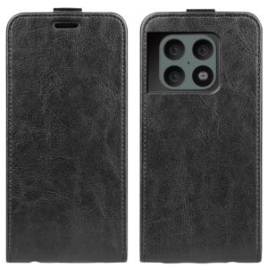 For OnePlus 10 Pro 5G R64 Texture Single Vertical Flip Leather Phone Protective Case with Card Slots & Photo Frame(Black) (OEM)