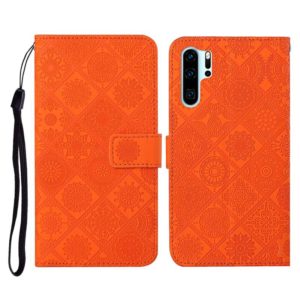 For Huawei P30 Pro Ethnic Style Embossed Pattern Horizontal Flip Leather Case with Holder & Card Slots & Wallet & Lanyard(Orange) (OEM)