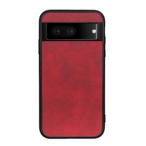 For Google Pixel 7 Accurate Hole Two-color Calf Texture PU Phone Case(Red) (OEM)