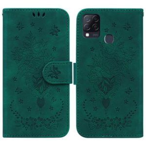 For Infinix Hot 10s / Hot 10T Butterfly Rose Embossed Leather Phone Case(Green) (OEM)