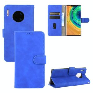 For Huawei Mate 30 Pro Solid Color Skin Feel Magnetic Buckle Horizontal Flip Calf Texture PU Leather Case with Holder & Card Slots & Wallet(Blue) (OEM)