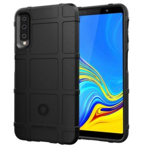Shockproof Protector Cover Full Coverage Silicone Case for Galaxy A7 2018 (Black) (OEM)