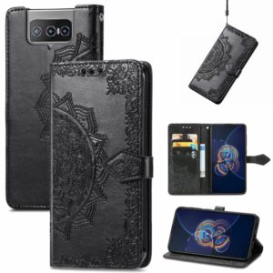 For Asus Zenfone 8 Flip Mandala Embossing Pattern Horizontal Flip Leather Case with Holder & Card Slots & Wallet & Lanyard(Black) (OEM)