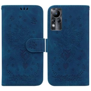 For Infinix Note 11 Butterfly Rose Embossed Leather Phone Case(Blue) (OEM)