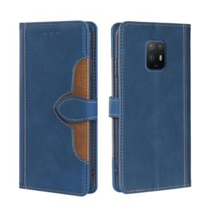 For Fujitsu Arrows 5G F-51A Skin Feel Straw Hat Magnetic Buckle Leather Phone Case(Blue) (OEM)