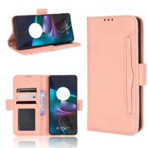 For Motorola Edge 30 Skin Feel Calf Texture Card Slots Leather Phone Case(Pink) (OEM)