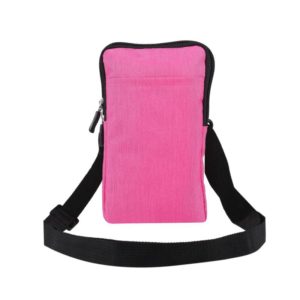 Universal Fashion Waterproof Casual Mobile Phone Waist Diagonal Bag For 7.2 inch and Below Phones(Rose Red) (OEM)