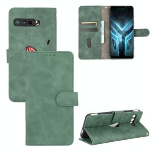 For ASUS ROG Phone 3 ZS661KS Solid Color Skin Feel Magnetic Buckle Horizontal Flip Calf Texture PU Leather Case with Holder & Card Slots & Wallet(Green) (OEM)