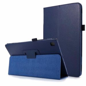 For Samsung Galaxy Tab A7 10.4 (2020) T500 Litchi Texture Horizontal Flip Solid Color Leather Case with Holder(Dark Blue) (OEM)