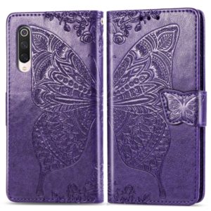 For Xiaomi 9 Pro Butterfly Love Flower Embossed Horizontal Flip Leather Case with Bracket Lanyard Card Slot Wallet(Dark Purple) (OEM)