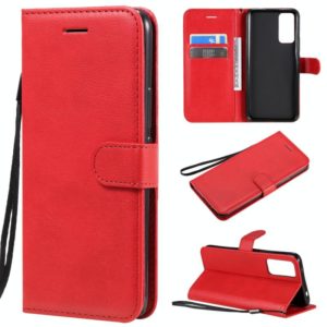 For Huawei Honor 30 Solid Color Horizontal Flip Protective Leather Case with Holder & Card Slots & Wallet & Lanyard(Red) (OEM)