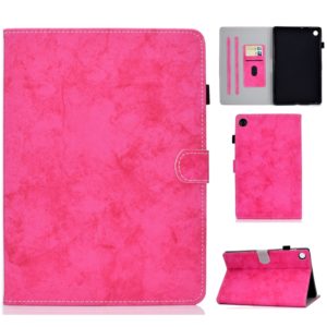 For Lenovo Tab M10 Plus TB-X606F Marble Style Cloth Texture Tablet PC Protective Leather Case with Bracket & Card Slot & Pen Slot & Anti Skid Strip & Wake-up / Sleep Function(Rose Pink) (OEM)