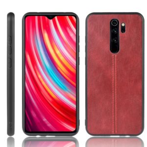For Xiaomi Redmi Note 8 Pro Shockproof Sewing Cow Pattern Skin PC + PU + TPU Case(Red) (OEM)
