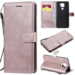 For Xiaomi Redmi Note 9 / 10X 4G Solid Color Horizontal Flip Protective Leather Case with Holder & Card Slots & Wallet & Lanyard(Rose Gold) (OEM)