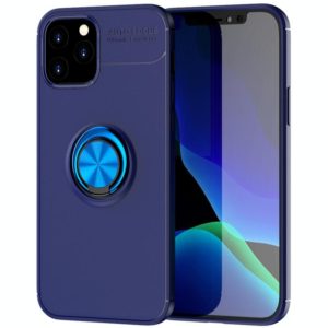 For iPhone 12 / 12 Pro Metal Ring Holder 360 Degree Rotating TPU Case(Blue+Blue) (OEM)