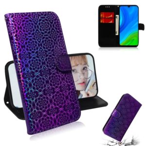 For Huawei P smart 2020 Solid Color Colorful Magnetic Buckle Horizontal Flip PU Leather Case with Holder & Card Slots & Wallet & Lanyard(Purple) (OEM)