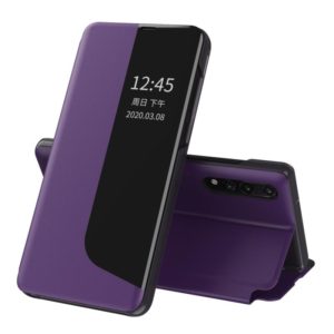 For Huawei P20 Attraction Flip Holder Leather Phone Case(Purple) (OEM)