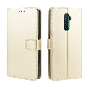 For Oppo Reno Ace Retro Crazy Horse Texture Horizontal Flip Leather Case with Holder & Card Slots & Photo Frame(Gold) (OEM)