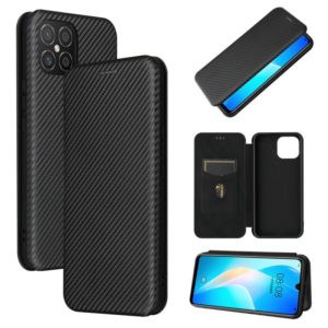 For Huawei nova 8 SE Carbon Fiber Texture Horizontal Flip TPU + PC + PU Leather Case with Card Slot(Black) (OEM)