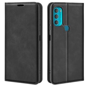 For Motorola Moto G71 5G Retro-skin Magnetic Suction Leather Phone Case(Black) (OEM)