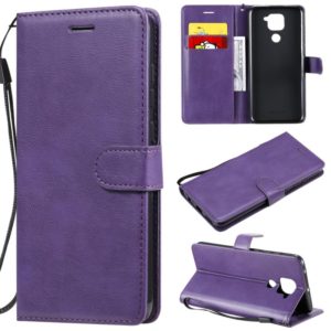 For Xiaomi Redmi Note 9 / 10X 4G Solid Color Horizontal Flip Protective Leather Case with Holder & Card Slots & Wallet & Lanyard(Purple) (OEM)
