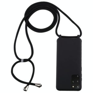 For Galaxy S20+ Candy Color TPU Protective Case with Lanyard(Black) (OEM)