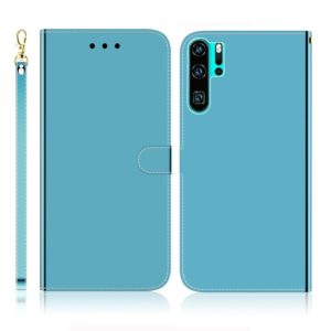 For Huawei P30 Pro Imitated Mirror Surface Horizontal Flip Leather Case with Holder & Card Slots & Wallet & Lanyard(Blue) (OEM)