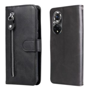 For Huawei Nova 9 Pro/Honor 50 Pro Fashion Calf Texture Zipper Horizontal Flip Leather Case(Black) (OEM)