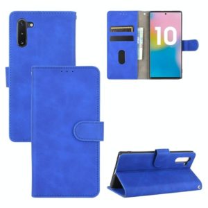 For Samsung Galaxy Note10 Solid Color Skin Feel Magnetic Buckle Horizontal Flip Calf Texture PU Leather Case with Holder & Card Slots & Wallet(Blue) (OEM)