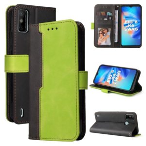 Business Stitching-Color Horizontal Flip PU Leather Case with Holder & Card Slots & Photo Frame For Tecno Spark 6 Go(Green) (OEM)