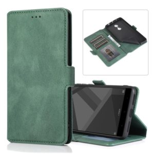 For Xiaomi Redmi Note 4X Retro Magnetic Closing Clasp Horizontal Flip Leather Case with Holder & Card Slots & Photo Frame & Wallet(Dark Green) (OEM)