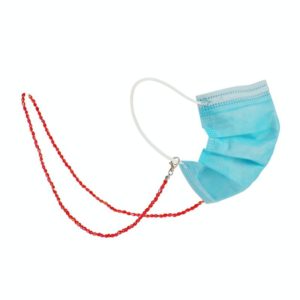 Drop-Shaped Beaded Crystal Mask Anti-Lost Lanyard Fashion Glasses Chain(Red) (OEM)