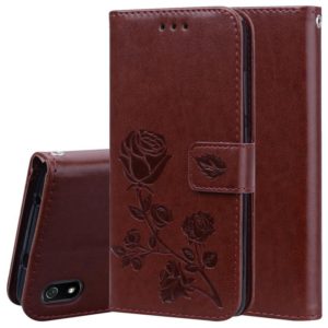 Rose Embossed Horizontal Flip PU Leather Case with Holder & Card Slots & Wallet for Xiaomi Redmi 7A(Brown) (OEM)