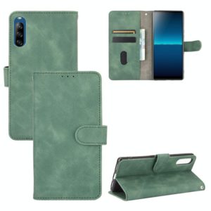 For Sony Xperia L4 Solid Color Skin Feel Magnetic Buckle Horizontal Flip Calf Texture PU Leather Case with Holder & Card Slots & Wallet(Green) (OEM)
