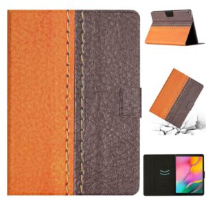 For Samsung Galaxy Tab A 10.1 2019 T510 Stitching Solid Color Smart Leather Tablet Case(Orange) (OEM)