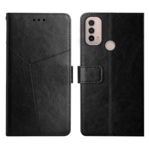 For Motorola Moto E40 Y Stitching Horizontal Flip Leather Phone Case(Black) (OEM)