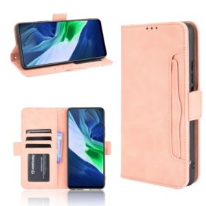 For Infinix Note 10 Skin Feel Calf Pattern Horizontal Flip Leather Case with Holder & Card Slots & Photo Frame(Pink) (OEM)