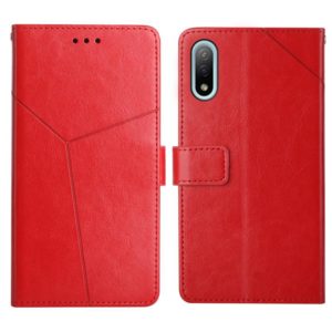 For Sony Xperia Ace II Y Stitching Horizontal Flip Leather Phone Case with Holder & Card Slots & Wallet & Photo Frame(Red) (OEM)