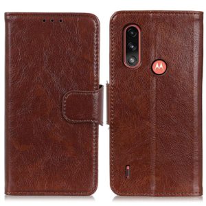 For Motorola Moto E7 Power (2021) Nappa Texture Horizontal Flip Leather Case with Holder & Card Slots & Wallet(Brown) (OEM)