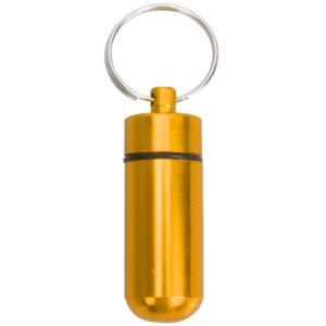 10pcs Portable Sealed Waterproof Aluminum Alloy First Aid Pill Bottle with Keychain(Golden) (OEM)