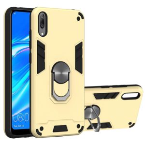 For Huawei Y7 Pro (2019) 2 in 1 Armour Series PC + TPU Protective Case with Ring Holder(Gold) (OEM)