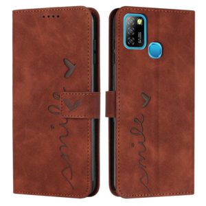For Infinix Smart 5 / Hot 10 Lite Skin Feel Heart Pattern Leather Phone Case(Brown) (OEM)