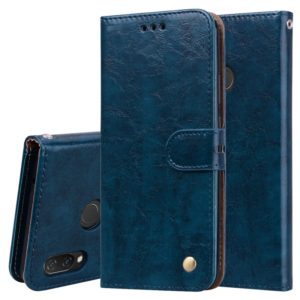 Business Style Oil Wax Texture Horizontal Flip Leather Case for Huawei Nova 3, with Holder & Card Slots & Wallet (Blue) (OEM)