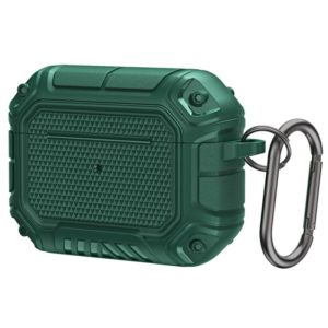Diamond Shield Mecha TPU + PC Earphone Protective Case with Hook for AirPods Pro(Green) (OEM)