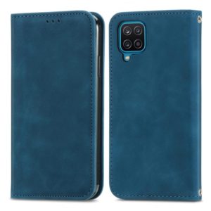 Retro Skin Feel Business Magnetic Horizontal Flip Leather Case with Holder & Card Slots & Wallet & Photo Frame For Samsung Galaxy A12(Blue) (OEM)